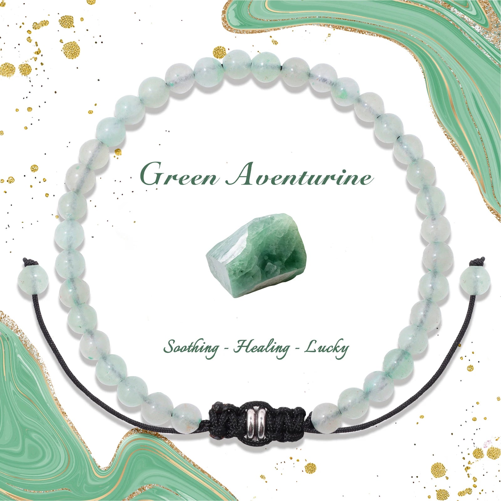 4/6/8mm Natural Black Tourmaline Stone Beads Bracelet Healing Energy Bracelets Adjustable Rope Braided Bracelet with Card Gifts