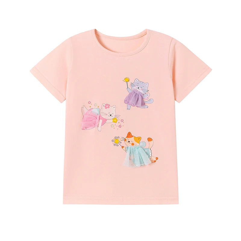 Little maven 2026 Cotton T-shirt Short Sleeves Summer Clothes with Little Bees Lovely for Baby Girls Kids 2 to 7 year