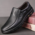 Men's Slip-On Shoes Summer Hollow out Breathable Comfortable Soft Bottom Anti-Slip Leather Shoes-8867-1