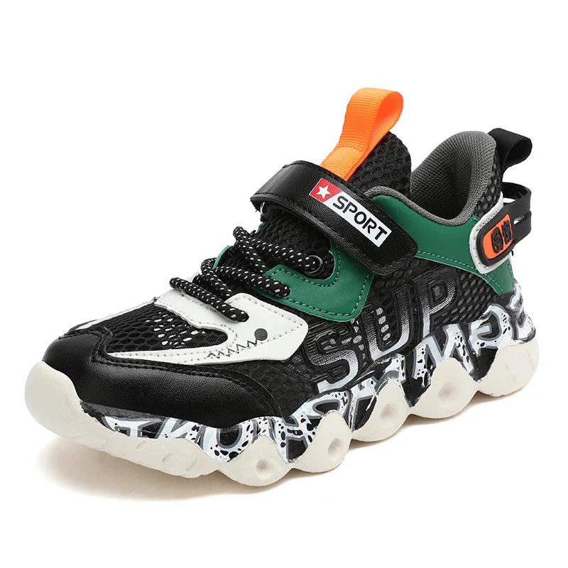 Childrens Sports Shoes Breathable Mesh Rebound Summer Campus Exercise Jogging Shoes New Boys Daily Lightweight Walking Shoes