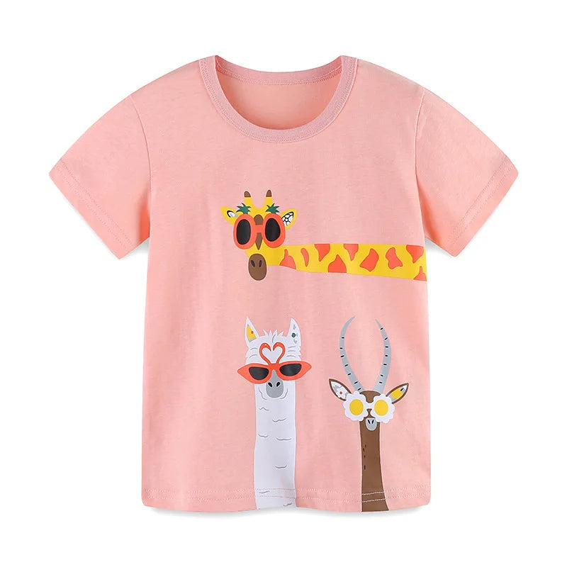 Little maven 2026 Cotton T-shirt Short Sleeves Summer Clothes with Little Bees Lovely for Baby Girls Kids 2 to 7 year