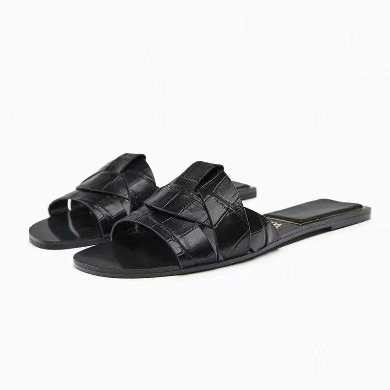 Summer Women Slippers Fashion Outdoor Casual Breathable Flat T-shape Soft Comfortable Heels Shoes Open Toe Sandals Slides Women