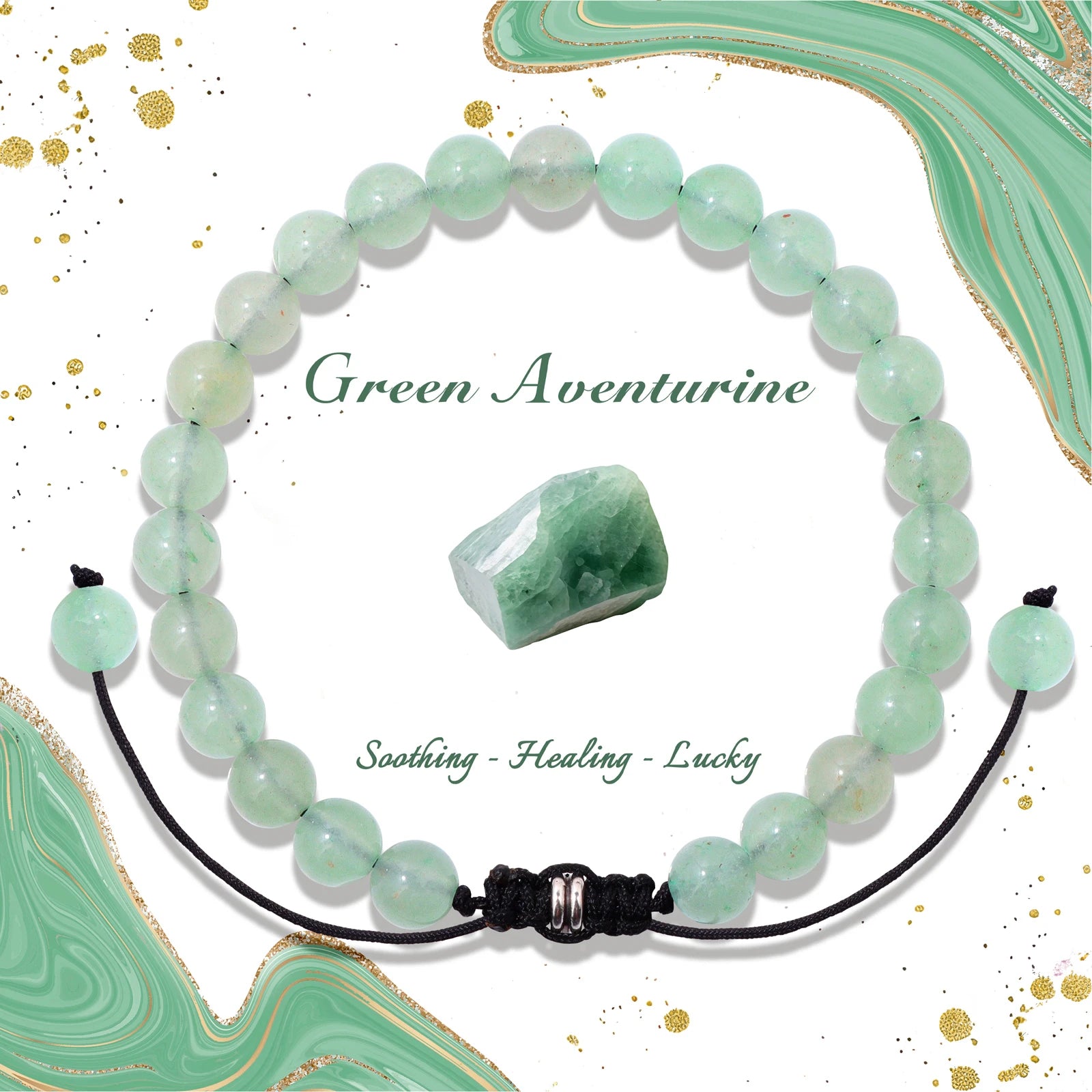 4/6/8mm Natural Black Tourmaline Stone Beads Bracelet Healing Energy Bracelets Adjustable Rope Braided Bracelet with Card Gifts