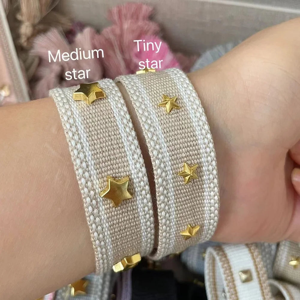 Vintage Friendship Bracelets STARS | MOON Bracelets Adjustable Woven Arm Stacked Jewelry