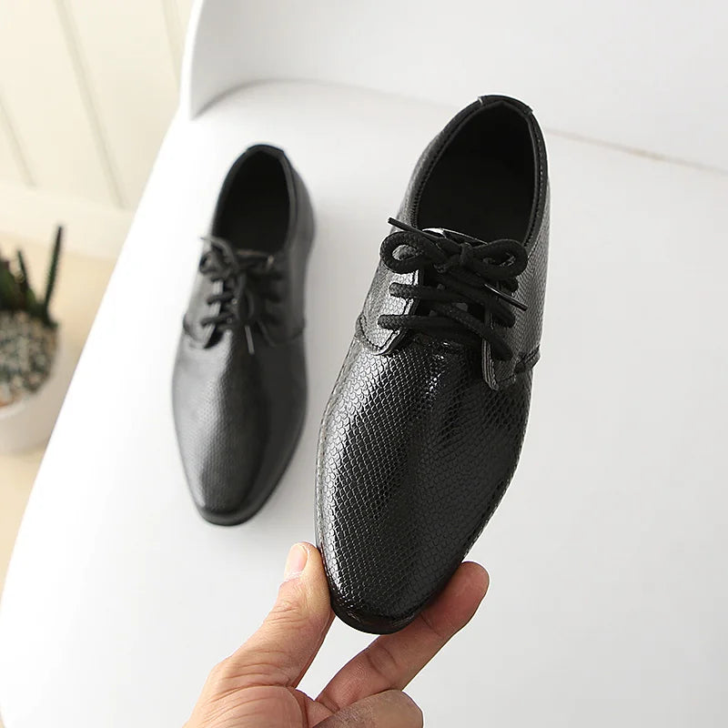 Iawesome Boys Leather Shoes Kids Flats Lace-up Children's Wedding Shoes For Toddlers Boy Big Boys Fashion For Performance