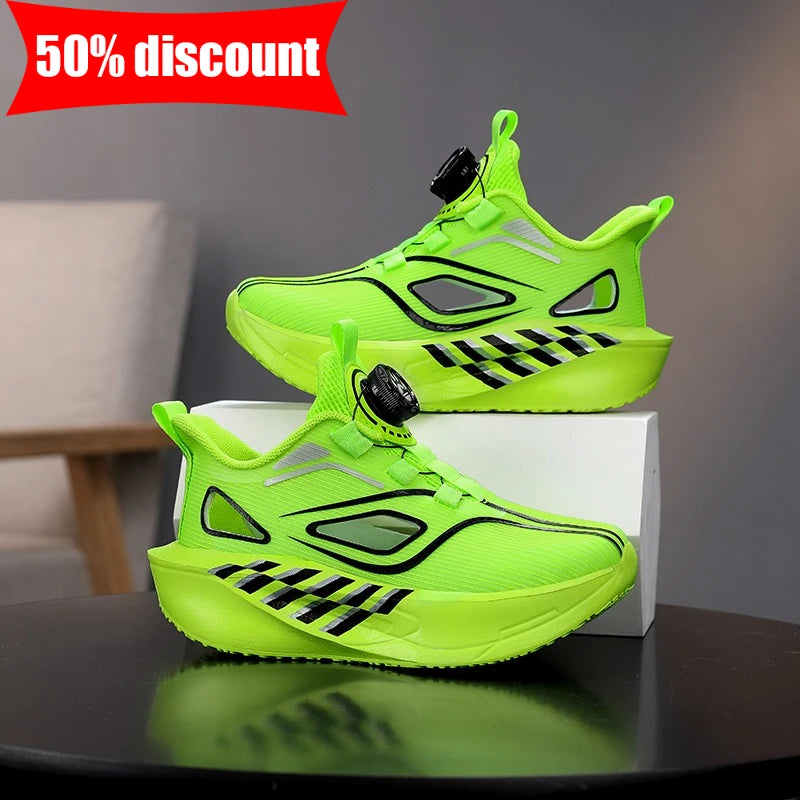Childrens Sports Shoes Summer Hollow Breathable Outdoor Daily Comfortable Walking Shoes Soft Sole Elastic Training Running Shoes