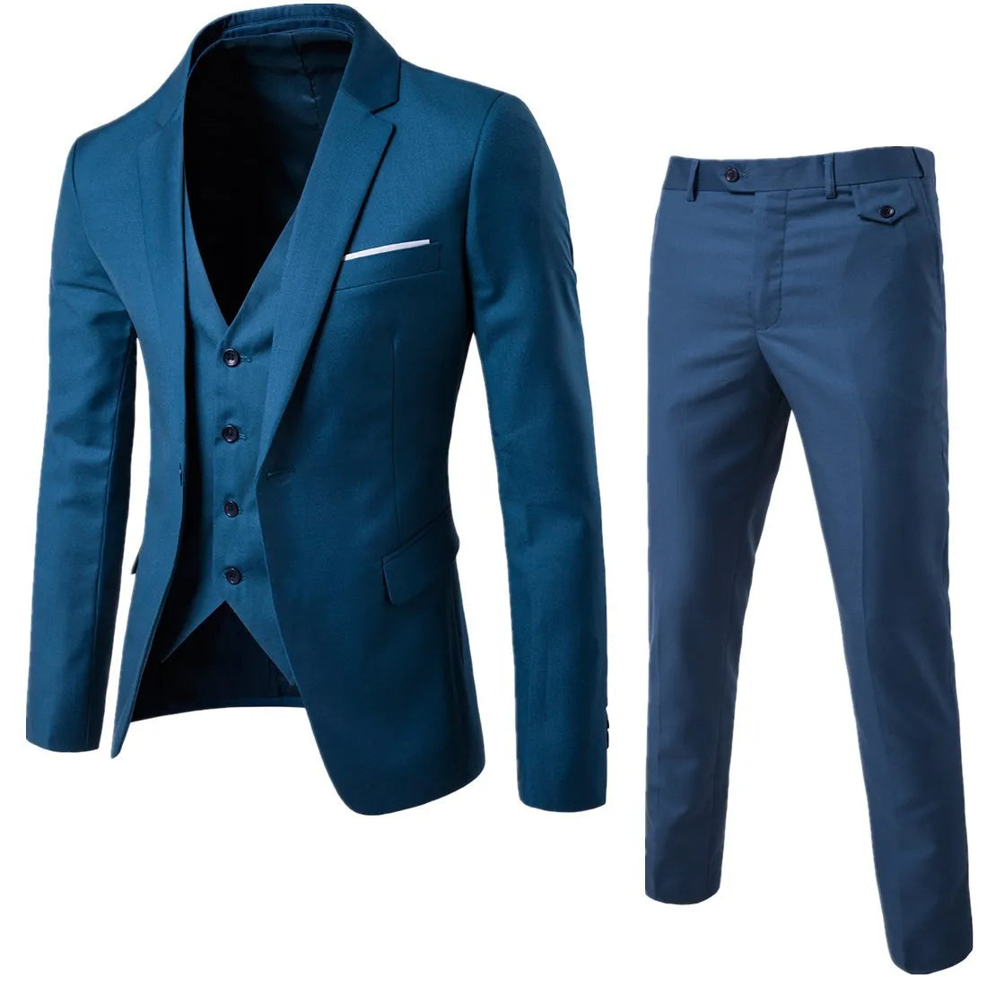 Men Business Professional Slim Fit Two Piece Suit Formal Groomsman Wedding Attire