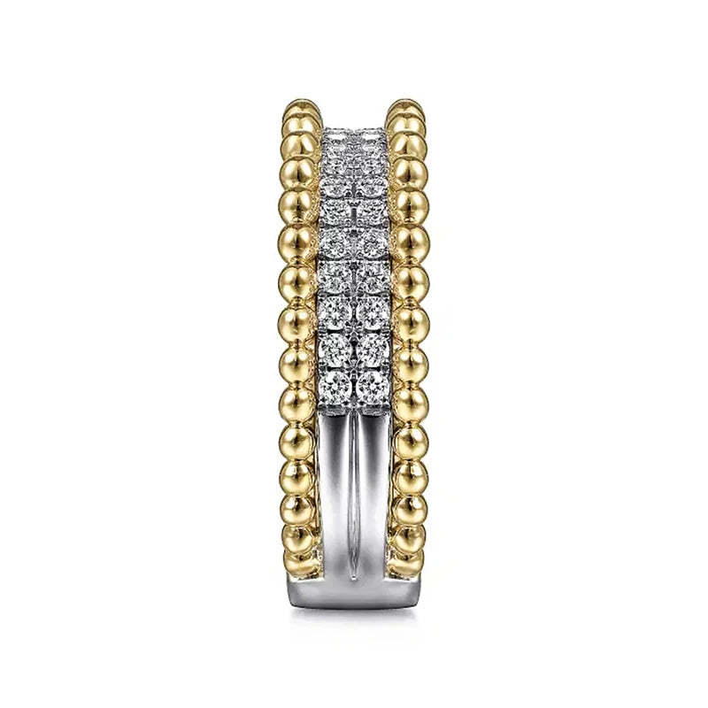 Huitan Stylish Female Engagement Jewelry Ring with Brilliant Zirconia Delicate Fashion Two-tone Style Accessories for Wedding