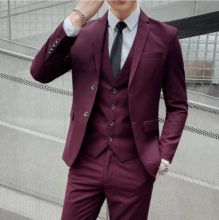 Suits Men's Fashionable Banquet Tailored Solid-color Dance Singer Trend Host Casual Wedding Banquet Dress Male Star Performance