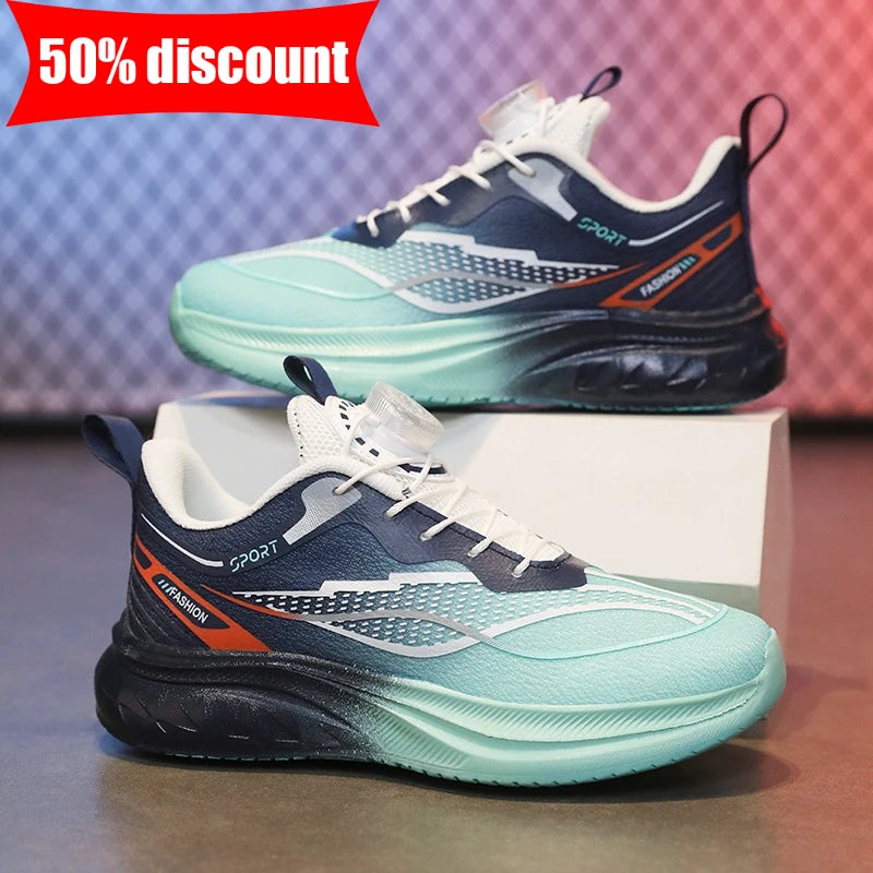 Childrens Running Shoes School Training Fitness Comfortable Sports Shoes Mesh Breathable Rebound Outdoor Tennis Shoes for Kids