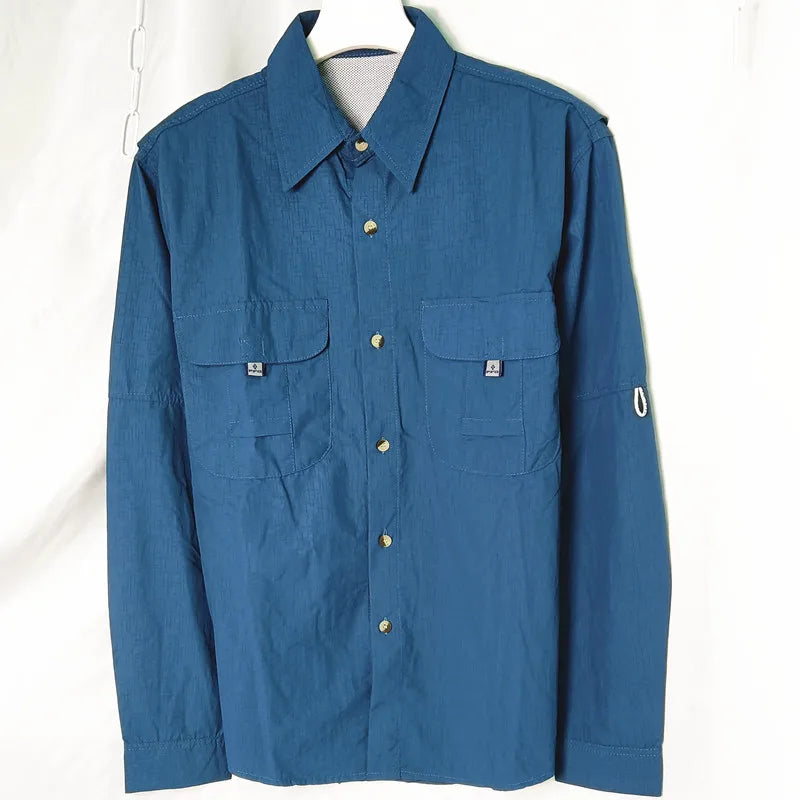 Middle aged and young men business casual Summer sun protection Shirt men Men's collar workwear shirt, workwear, pocket casual