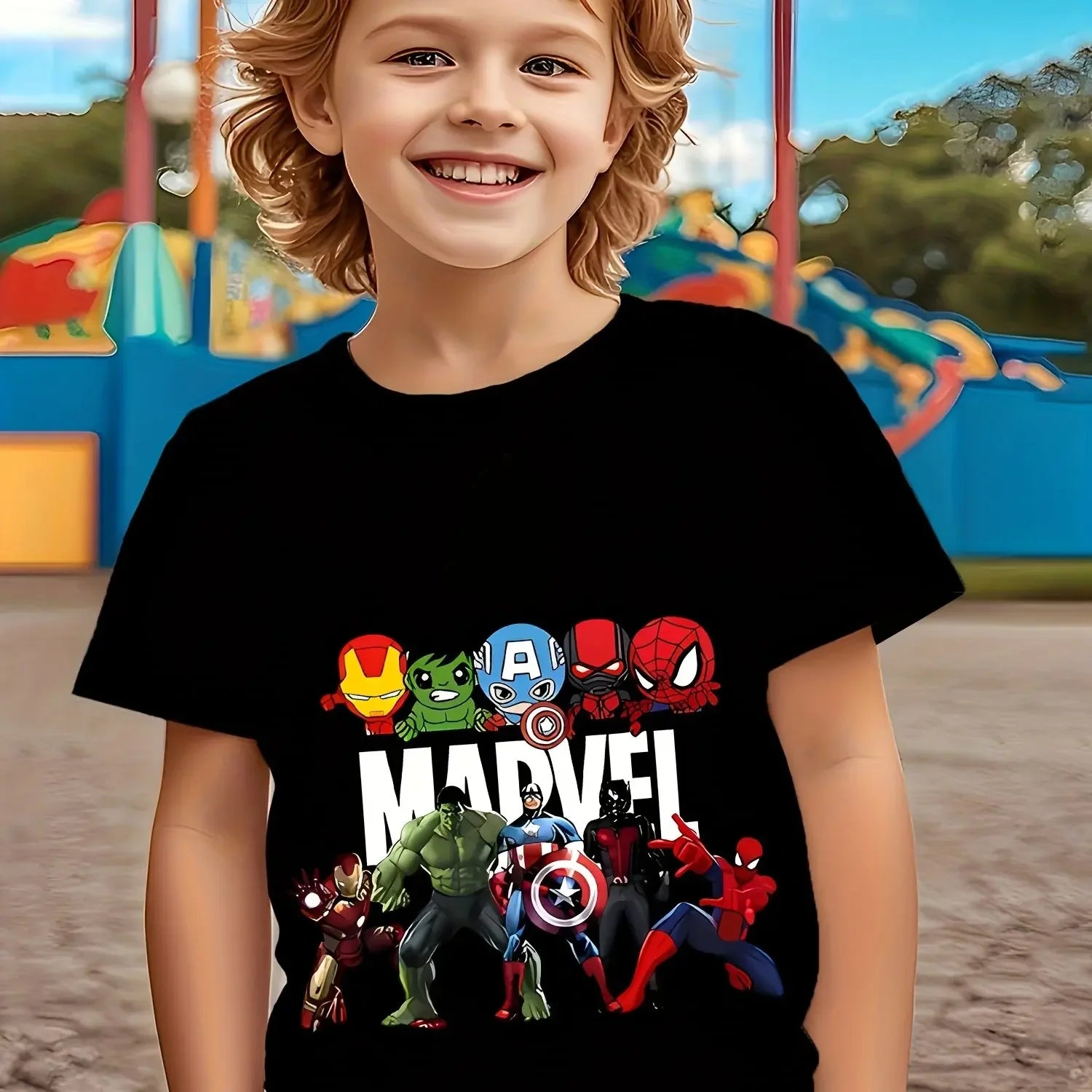 Marvel Avengers Kids T Shirt Boys Girls Superhero Print Soft Cotton Short Sleeve Summer Casual Tops